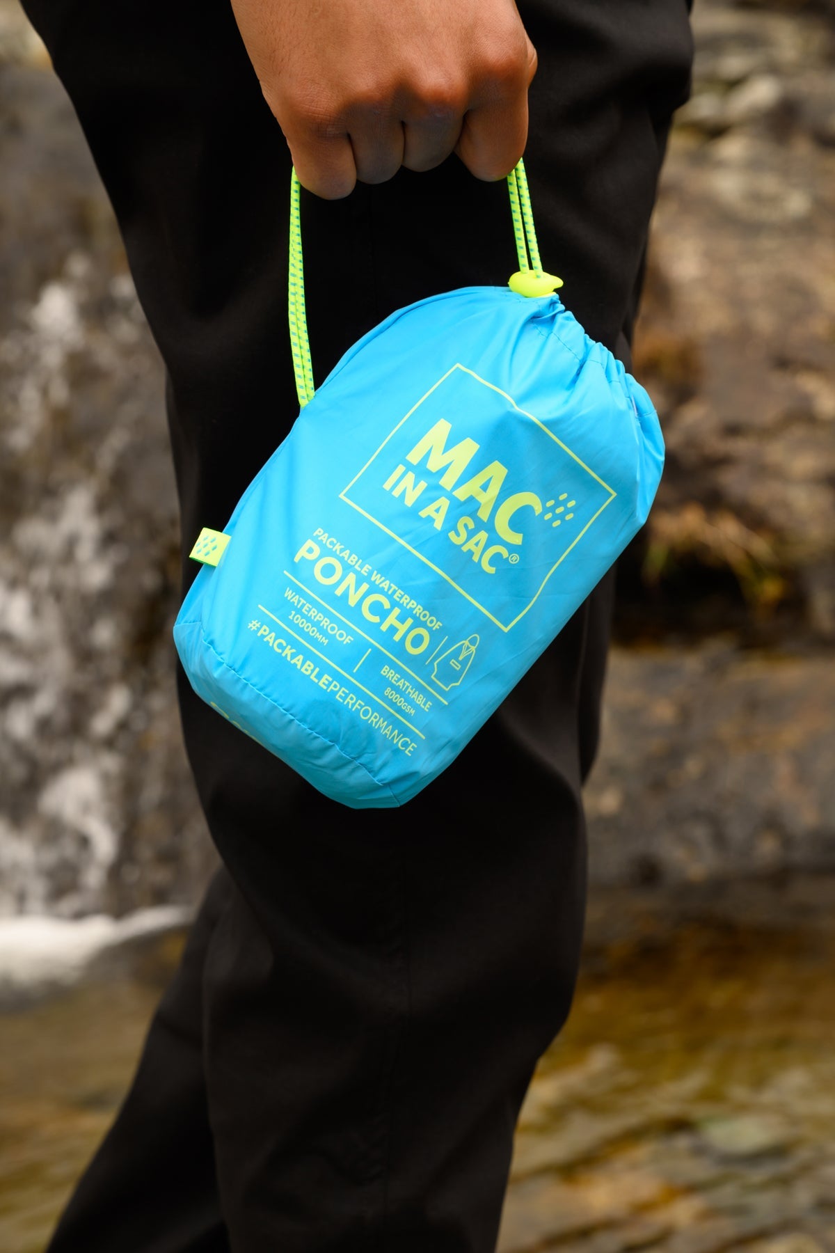 PONCHO - ΑΔΙΑΒΡΟΧΟ - ΝΕΟΝ ΜΠΛΕ